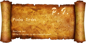 Poós Irén névjegykártya